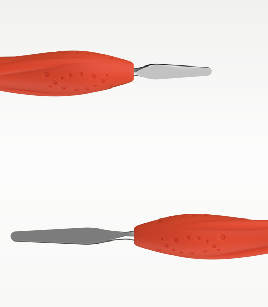 Dental Spatula with a silicone handle